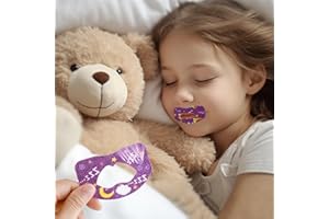 GIIIIUMP Mundpflaster für Kinder zum Schlafen, Überwindung der Mundatmung, Vermeidung von Adenoidgesicht, Förderung der Nasenatmung (Violett (Moderate Haftkraft), 60 Stück)