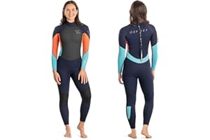 Osprey Womens Full Length 3mm Summer Wetsuit, Adult Neoprene Surfing Diving Wetsuit, Zero, Coral