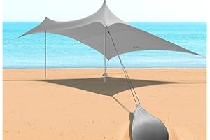 Night Cat Strandzelt Sonnenschutz Sonnensegel UPF 50+ UV-Schutz mit Sandanker Aluminium Polen für Strand Park Hinterhof