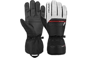 Reusch Męskie rękawiczki narciarskie Snow King Gwarantowane wiatroszczelne i bardzo oddychające rękawice softshellowe, rękawice śniegowe, białe/czerwone/czarne, 10