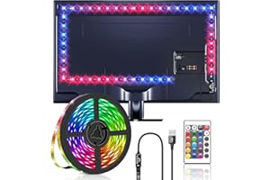 Fysaran LED Light Strip, TV LED Backlight for 30-65 Inch TV, LED Light with Remote Control, 5050 RGB DIY Color Changing LED Light for Bedroom, TV, Party Decoration (2M)
