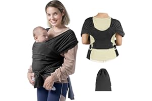 AUYAO Tragetuch Baby Neugeborene Babytrage Kleinkind Baby-Tragehilfe Einfach Anzuziehen für Mütter und Väter Elastisches Baby Trage Freihändige Tragehilfe Einfach anzulegender Baby-Tragetuch Ergonomi
