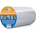 ADHES Butyl Tape Waterproof Tape, 47 mil Thick, 8 inch x 16 feet, Aluminum Foil Tape Butyl Sealant tape for RV Repair, Window, Silicone, Boat and Pipe Sealing, Glass & EDPM Rubber Roof Patching,Silver