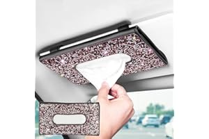 eing Car Tissue Holder Bling Cute Car Accessories for Women Sparkly Leather Sun Visor Napkin Hanging Stuff with Crystal Diamonds, 1 - Pack Purple