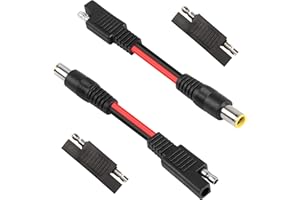 PNGKNYOCN SAE to DC 8mm Short Cable 10cm 14 AWG SAE Solar Connector to DC 8mm Male Connector Power Cable for Solar Generator Portable Solar Panel（2-pack）