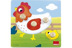 Goula - Puzle gallina, Encajable de madera a partir de 1 año