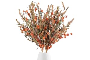 HUAESIN 2PCS Dried Flowers Natural Dried Flowers Bouquet Fake Silk Handmade Flowers Bouquets Plastic Paper Floral Arrangements for Wedding Home Office Party Hotel Restaurant Decoration Brown