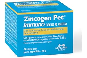 NBF Lanes | Zincogen Pet Immuno Cane e Gatto, Pasta Appetibile in stick pack 60 g, per il Normale Funzionamento del Sistema Immunitario del cane e gatto