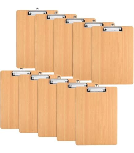 12 Clipboard In Legno Per A4 - Portablocco Con Clip Metallo, Per Ufficio, Scuola O Casa - Foto 6