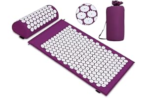 ANGELKISS Akupressur-Set Akupressurmatte Kissen zur Wohltuenden Entspannung und Massage, Linderung von Rückenschmerzen Kopf-Nackenschmerzen, Stress und Schlafstörungen zu Hause, ins Büro oder auf Reisen