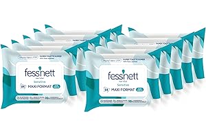 FESS NETT Fess'nett - Papier Toilette Humide Sensitive - Maxi Pack x84 Feuilles - Doux et Résistant - Hygiène Supérieure - Pratique pour Toute la Famille - Lot de 10