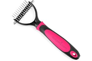 DakPets Cat & Dog Grooming Tool | All-In-One Metal Undercoat Rake, Dematting Tool, Detangling Comb, Fur Shedding Blade, Pet Hair Remover, and Grooming Brush | For Medium to Long-Haired Cats and Dogs
