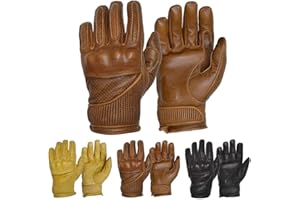 GOLDTOP Mens Silk & Unlined Viceroy Armoured CE APPROVED Leather Motorcycle Gloves [3 Colours!] | Knox CE Armoured Floating Knuckle Protection Unlined Perforated Summer Gloves