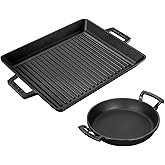 LAVA D&ouml;k&uuml;m Izgara Tava 26x32 & 20 cm Sahan Set - Ger&ccedil;ek Izgara Lezzeti Evde