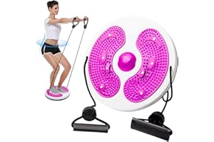 MAIKAIBUZI Waist Twisting Disc, Body Shaping Waist Twisting Disc, Twist Waist Disc Board with Drawstring, Resistance Bands Massage Foot Sole Home Fitness