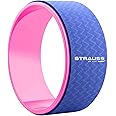 Strauss Yoga Wheel | Ideal for Stretching, Backbends, Exercise, Deep Tissue Massage & Back Pain Relief | Dharma Yoga Prop Wheel with Ultimate Comfort | 12-inch, (Blue)