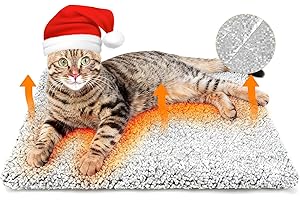 Lohofrnny Selbstheizende Decke Katze, Selbstheizende Decke für Katzen & Hunde, Wärme Hundematte Rutschfester Unterseite, Ohne Strom, Thermodecke Katzenbett Geräuschlos (70×50cm)