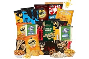 ANT & CHID Ant&Chid British Classics Pub Snacks Card Hamper for Men and Women - Home Pub Bar Snacks with Bacon Fries|Scampi Fries|Nobby’s Nuts|Twiglets|Gourmet Popcorn|Mini Cheddars|Pretzels - For All Occassions