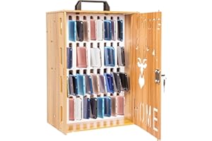 BTSUNOTR Armario para teléfono móvil, organizador de caja fuerte de madera con cerradura para teléfono móvil, caja fuerte portátil de 12/36 posiciones con asa de transporte, para empresa empresa escolar(36 slo
