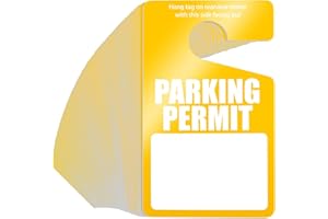 YEXIYA 100 Pack Parking Permit Hang Tags Plastic Parking Placards PVC Hang Tag 3 x 5 Inch for Car Rear View Mirror (Yellow)