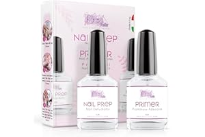 PICS NAILS Nail Prep et Primer Onlges Gel uv 12ml - 2pz.- Primer NON ACIDE Promoteur d'adhérence et déshydratant ongles préparation pour Améliore l'adhérence et durée du gel ongles, vernis semi-permanents