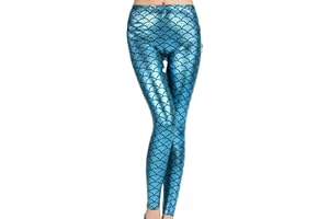 STAR FASHION Femmes Enfants Filles Échelle De Poisson Legging Sirène Métallique Stretch Disco Party Slim Fit Pantalon Skinny Brillant Étincelle Stretch Pantalon