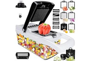 SGAONSN Multifuncional Cortador de Verdura Mandolina de Cocina Profesional,Cortador de Verduras 22 En 1,Picador de Verduras Rallador de Cocina para Cebollas Tomates Zanahoria Pepino