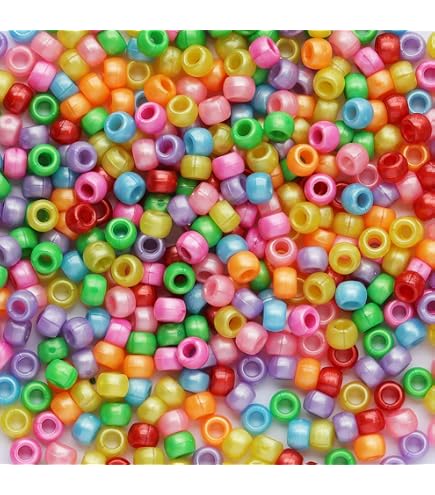 Beadery Pony Beads, 6x9mm, Southwest Multicolor, 900-Pack - Plastic Beads For Crafts