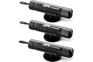 JUFO 3 packs Car Escape Tool with Seat Belt Cutter Quick Emergency Window Breaker Escape Safety Hammer (Black*3)