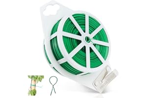 GZkushi Alambre de jardín de 200 m, alambre verde, alambre para plantas, alambre de flores recubierto de plástico con cortador para jardinería, hogar, oficina