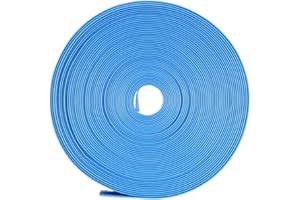 Unifizz Gaine thermorétractable 10 mm de diamètre 16 mm de largeur plate Rapport 2:1 - 10 m - Bleu