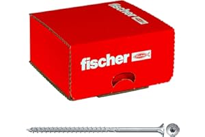 Fischer Viti Power Fast II FPF CTP 5,0x90 per Legno o Truciolare, Filetto Parziale, Torx, Testa Svasata Piana, Zincatura Bianca