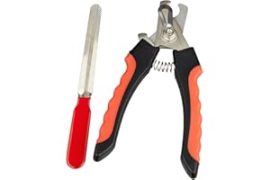 SCARLET BIJOUX scarlet pet Petty Kit de soin des griffes en acier inoxydable avec dispositif de protection et lime à ongles pour animaux de compagnie (15 cm)