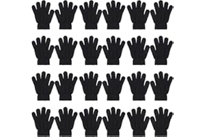 QKURT 12 Paires de Gants Enfant Hiver,Gants en Tricot pour Enfant Magiques Moufles Tricotés pour Garçons Filles Bébé