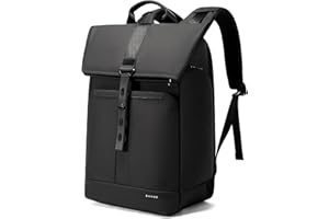 BANGE Grand sac à dos de travail pour ordinateur portable de 15,6", imperméable, antivol, voyage, randonnée, camping, université, école, quotidien, mode pour homme et femme, Noir, L