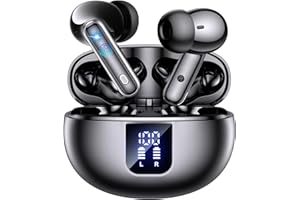 EUQQ Auriculares Inalámbricos-Auriculares Intrauditivos Bluetooth 5.4,Micrófono Estéreo con Cancelación de Ruido ANC,Pantalla LED de 46 Horas de Tiempo de Reproducción Cascos Inalámbricos IP7