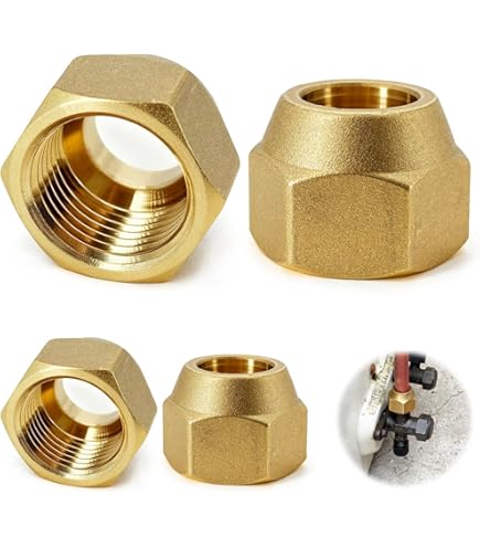 ABA Beul 14003.310.2 wartelmoer met zeskant, messing, 1/2 x 15