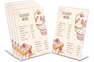 ‎OSIMIG OSIMIG DIN A5 Aufsteller Acryl 5 Stück, L-Ständer Acryl Tischaufsteller A5,Plexiglas Werbeaufsteller L-Aufsteller,Menükartenhalter aus Glasklar Acryl für Cafe,Ausstellungen,Büro,Restaurants,Fotos