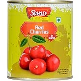 SWAD Red Cherries in Syrup | Rich in Vitamins, Antioxidants & Fiber | Natural Sweet & Juicy Cherries | Perfect for Desserts, 