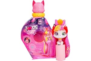 VIP PETS Cats Elektra, Muñeca Gatita Coleccionable que Brilla en la Oscuridad con Pelo Largo a Peinar y 15 Accesorios - Juguete Regalo para Niñas y Niños +3 Años