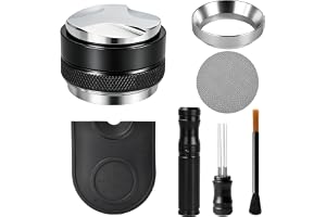 PHILORN Zestaw akcesoriów do espresso 51mm, 6 sztuk, podwójna głowica do wyrównywania kawy, sitko do pucków, mata do tampera, lejek dozujący, narzędzie WDT, akcesoria do tampera do kawy i maszyny