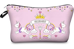 PREMYO Neceser de Maquillaje Estuche Escolar Pochette para Cosméticos Bolsa de Aseo Pequeña Práctico Estampado Impresión Diseño