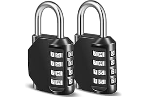 MERCURYAL Lucchetto Combinazione - Lucchetto Armadietto Impermeabile - Lucchetto A Combinazione - Lucchetti di sicurezza a 4 cifre da inserire nell'armadietto palestra, Cassetti, Armadietto 2,Nero