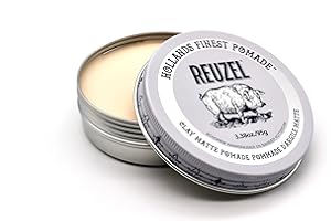 ‎REUZEL Reuzel Matte Clay Pomade, No Shine Pomade With A Medium Hold For A Natural Style And Finish 3.38oz/95g