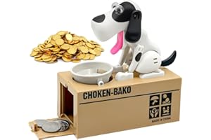 JUSTUP Attoe Hungriger Hund Spardose, Welpen-Sparschwein, Münze Kaut Spielzeug Spardose, Geburtstagsgeschenk für Kinder (Hund)