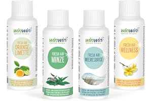 winwinCLEAN® 4 x fresh AIR 100ml Raumluftdeo I Luftreinigungs-Konzentrat I Für Luftreiniger, Air Purifier & Raumluftreiniger mit Wasserfilter I Entfernt Pollen, Staub, Tierhaare, Schimmel, etc.