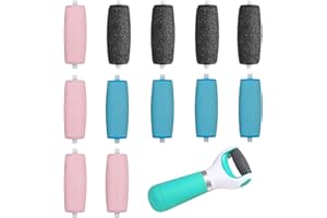 BOULESENM Lot de 12 Rouleaux de Rechange Compatibles avec Scholl Velvet Smooth, Recharge Rapeuse Pieds 3 Types de Rugosité, Rouleau Pied pour lime à Pied électrique, Rouleaux pour Pédicure