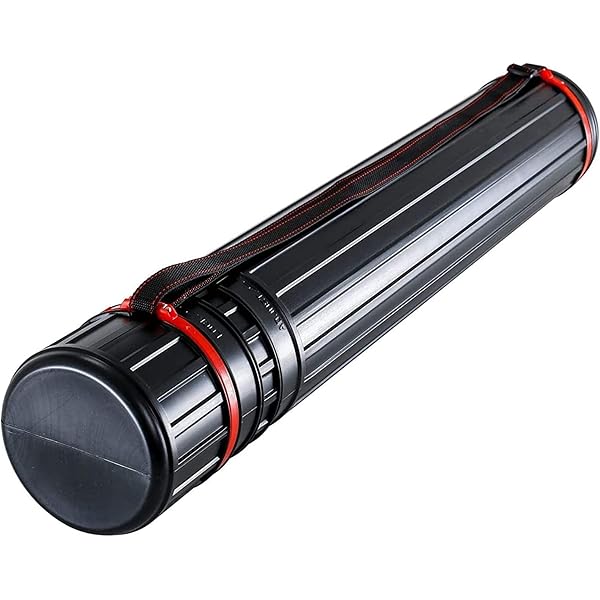 Porte-affiches / Tube à Dessin Extensible – Noir – 80 Cm – Plastique – Neuf