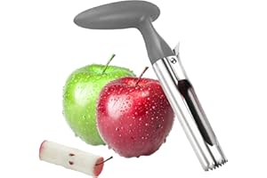 QULLMARTLE Descorazonador de Manzana,dentados Descorazonador de Manzanas Práctico,Cortador de Núcleos de Manzanas,para Cocina y Hogar (Gris)