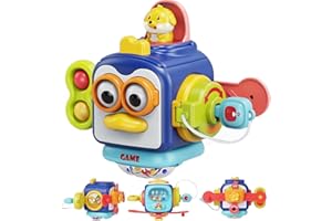 BEZHGOC Activity Cube Sensory Toys, Montessori Toys for 1 Year Old Travel Toys for Toddlers on Plan Educational Learning Toys, Gifts for Infant Newborn Boys Girls (Penguin)